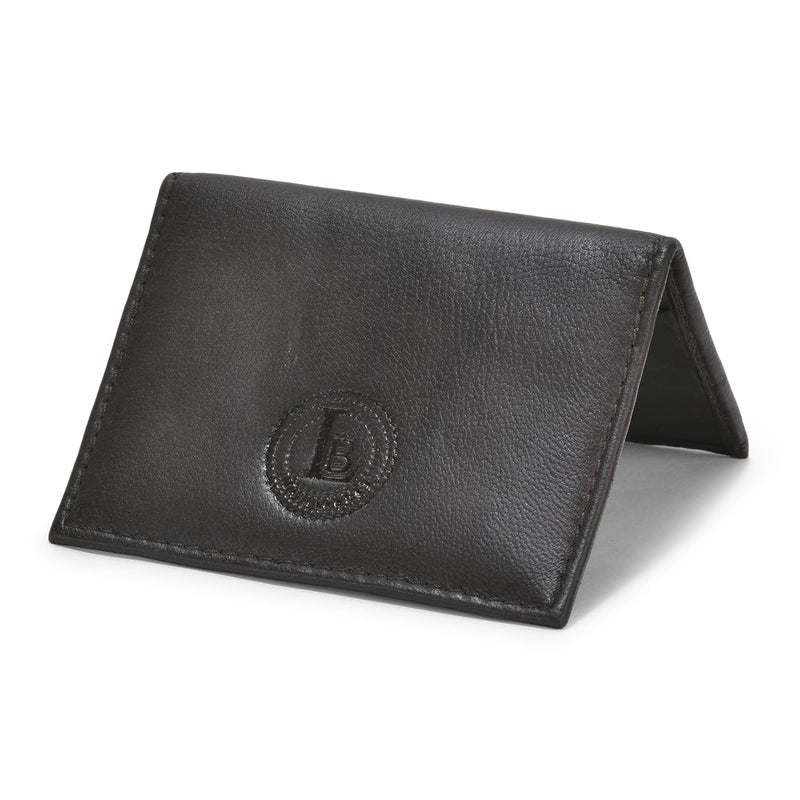 LB LEATHERBOSS Leatherboss Genuine Leather Small Slim Bifold Wallet | Credit, Debit, ID Card Holder | Compact & Stylish with Clear ID Windows | Gift for Men, Black - Image 1